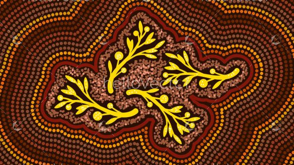 Aboriginal bush tucker art background