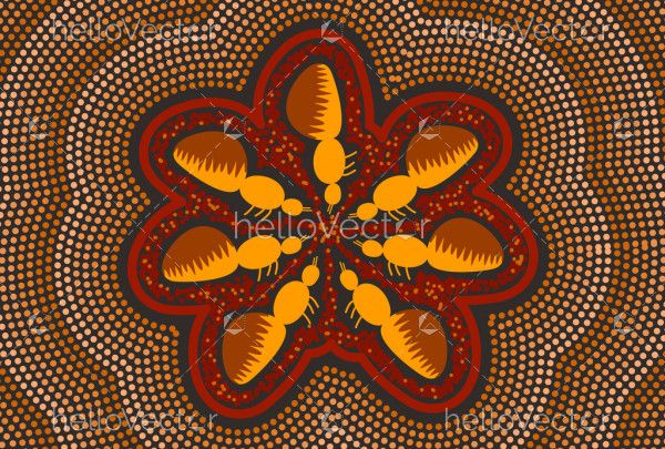 Aboriginal art background - Honey Ant Symbol