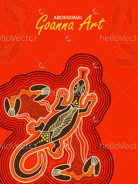 Goanna aboriginal art banner design