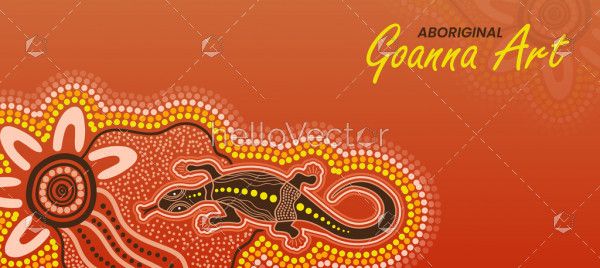 Goanna aboriginal art poster design