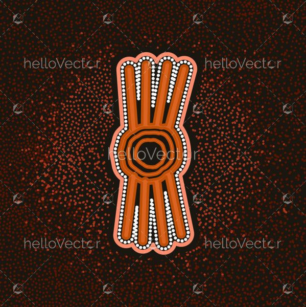 Meeting Place Symbol  - Aboriginal art background