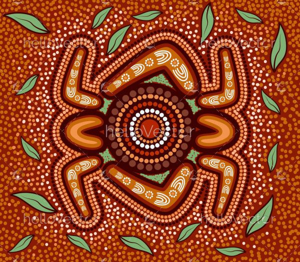 Aboriginal style of boomerang background
