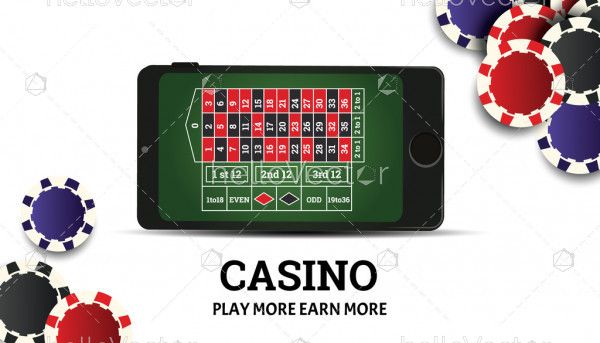 Online casino banner with mobile roulette