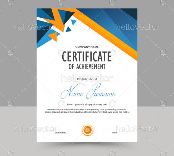 Abstract certificate of achievement template