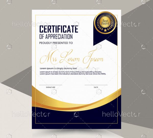 Elegant professional certificate