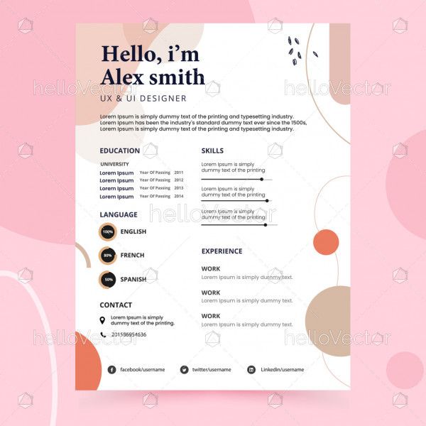 Abstract Digital Resume Template for Job Application