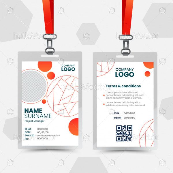 Modern ID card template for employee