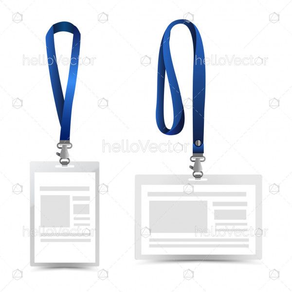 Set of two plastic id card holder badge templates