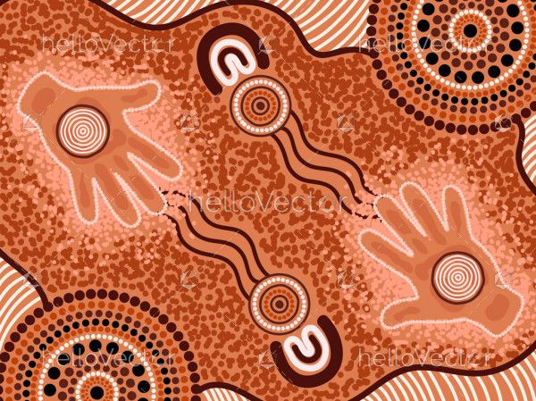 Aboriginal style of hand painting