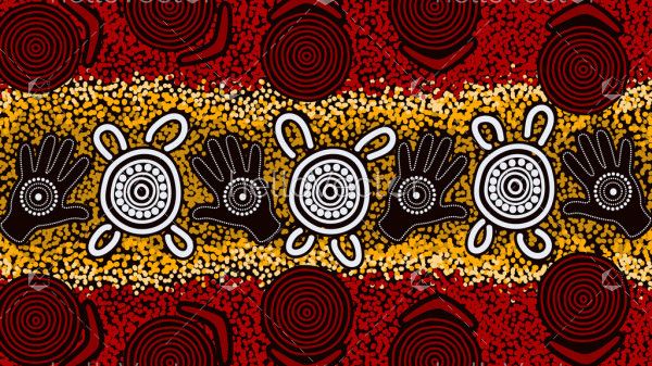 Hand print artwork - Aboriginal
