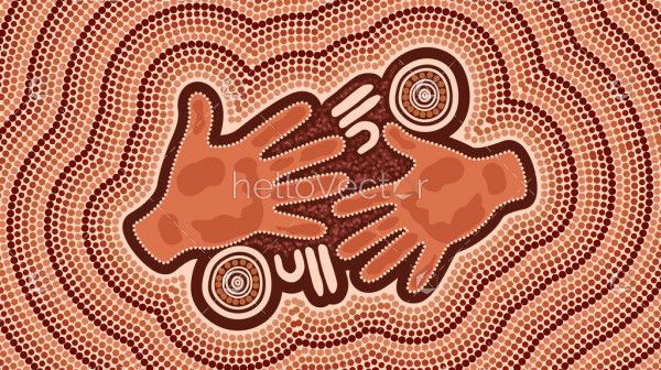 Aboriginal dot hand artwork