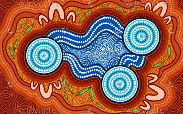 River connection aboriginal painting