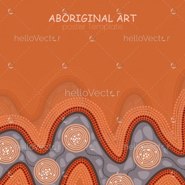 Orange banner background with aboriginal artwork