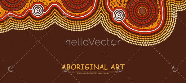 Aboriginal dot art vector banner design