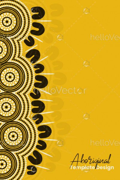 Yellow aboriginal art banner background