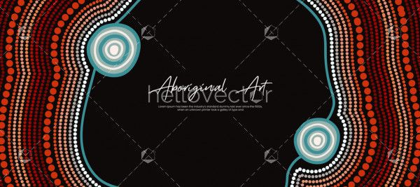 Aboriginal dot art banner artwork