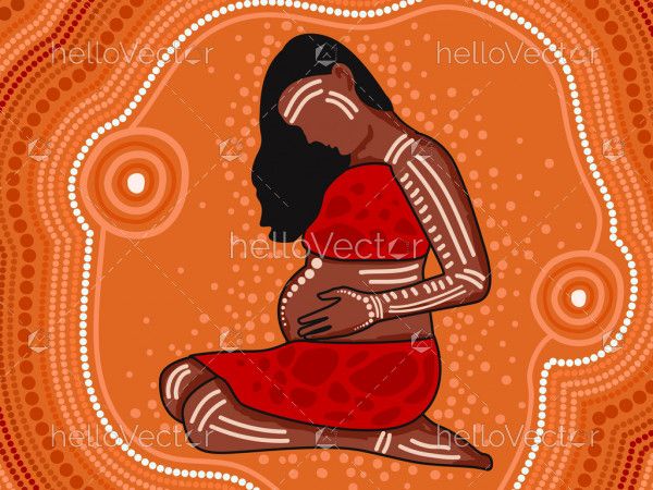 Mother and child love - Aboriginal art