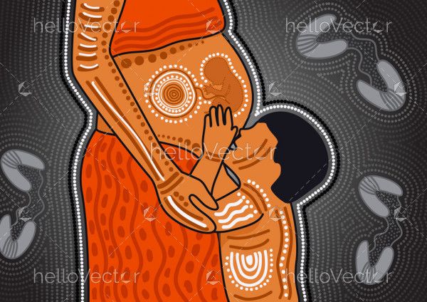 Mother and child love aboriginal art