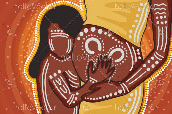 Mother and baby love aboriginal art