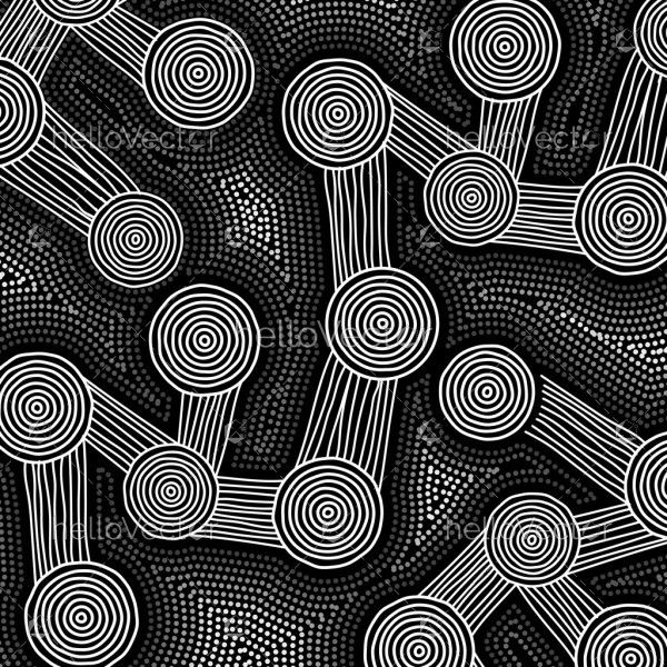 Black and white aboriginal connection art