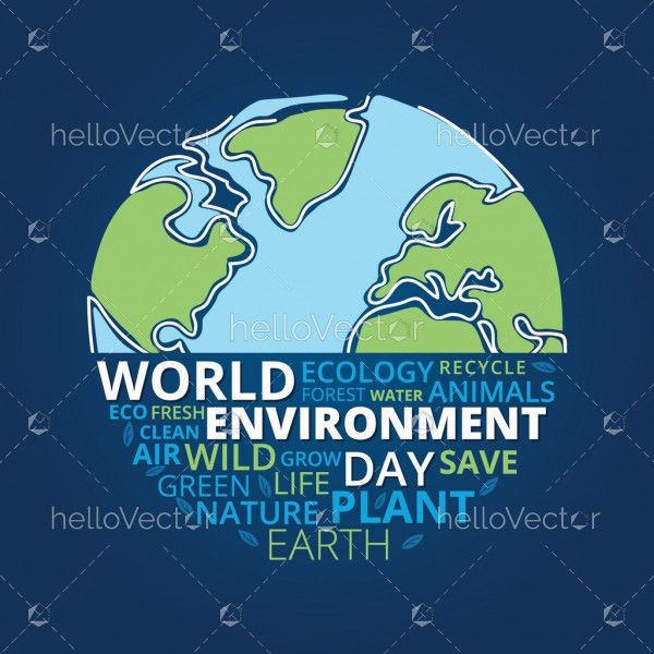World environment day typography with globe