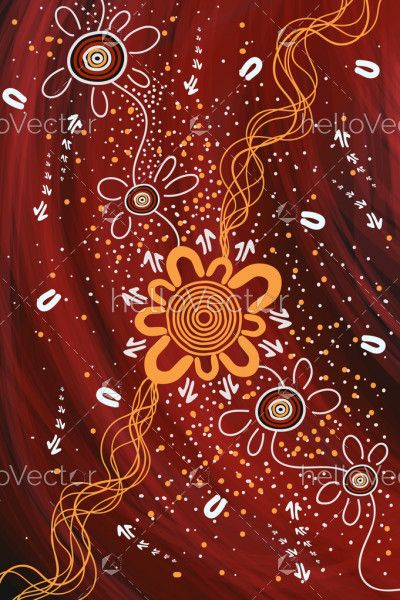 Brown contemporary aboriginal vector art