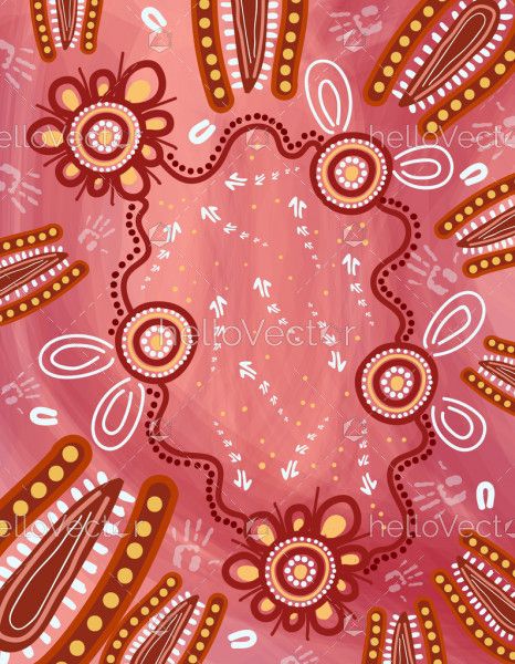Pink aboriginal style of artwork