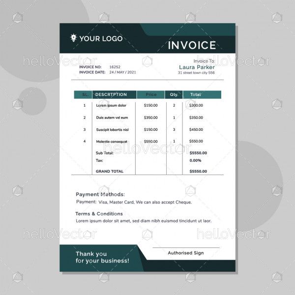 Corporate payment invoice - Vector