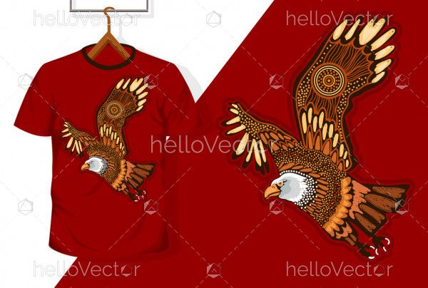 Flying eagle artwork for t-shirt - Aboriginal
