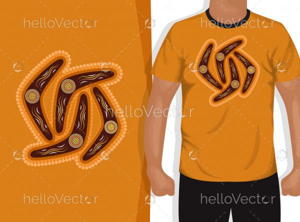 Aboriginal boomerang artwork for t-shirt