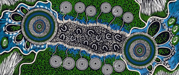 Aboriginal contemporary artwork for wall decoration