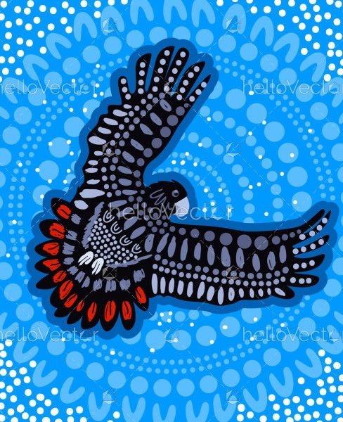 Flying cockatoo art - aboriginal