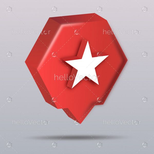 3D icon design of star notification mark