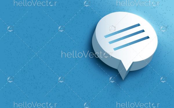 3d white text message icon illustration