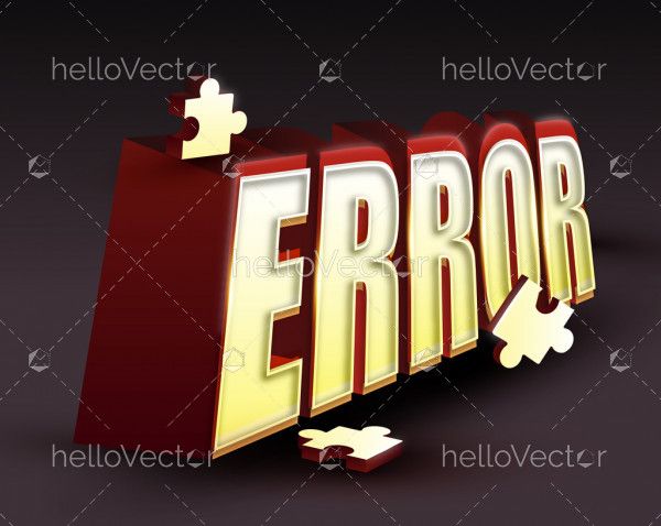 Error 3D text with isometric effect