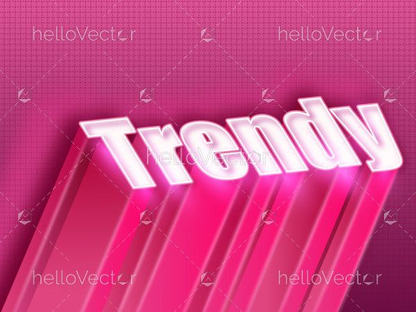 Trendy 3d typography with isometric effect
