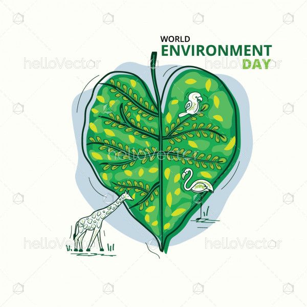 Leaf Illustration, World environment day concept