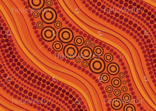 Aboriginal dot vector artwork for fabric and textile