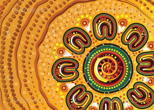 Yellow aboriginal artwork