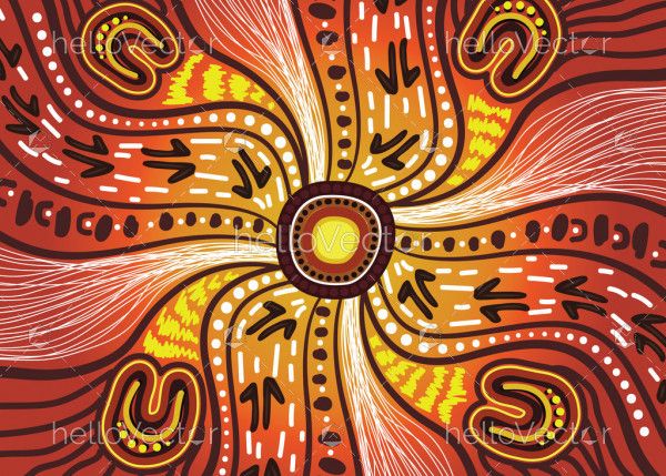 Kangaroo track aboriginal artwork