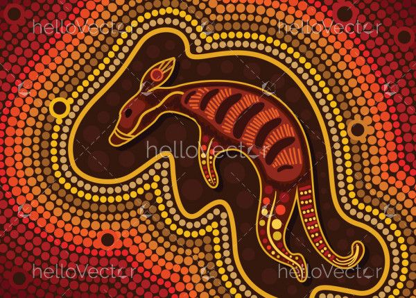 kangaroo dot art vector
