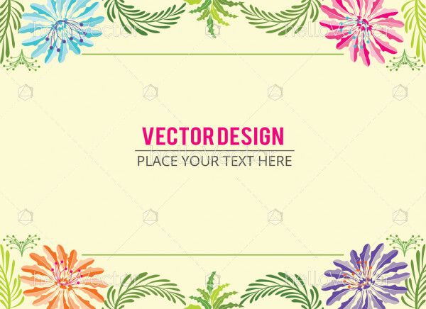 Floral Banner, Abstract floral effect banner background with text - Vector illustration
