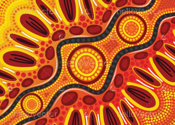 Vector aboriginal style of artwork