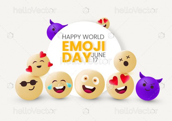 World Emoji Day Poster Illustration