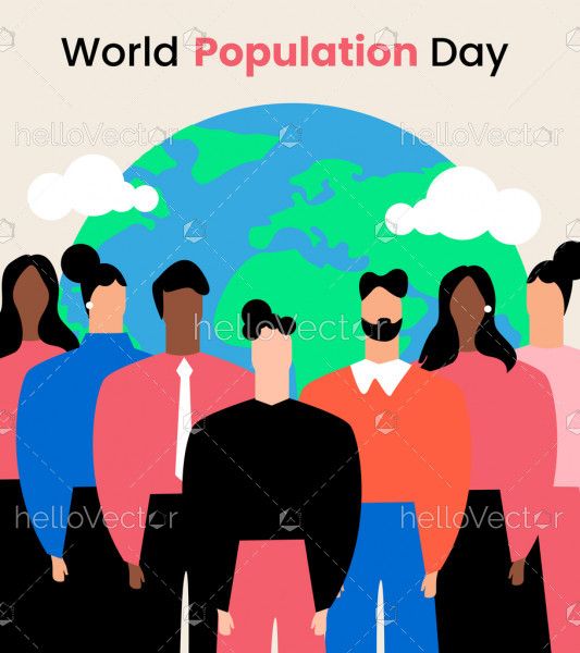 People crowd, world population day concept