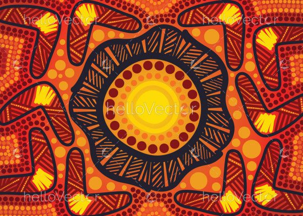 Boomerang pattern artwork - Aboriginal