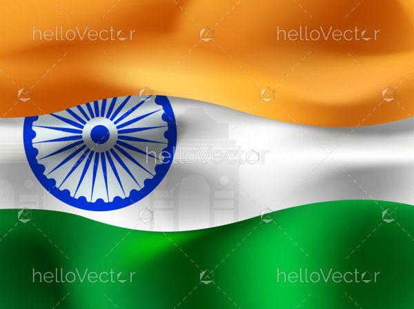 3d Indian Flag Vector Wallpaper