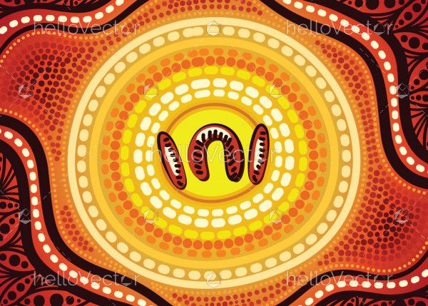 Yellow dot aboriginal design