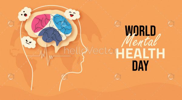 World Mental Health Day Concept Illustration