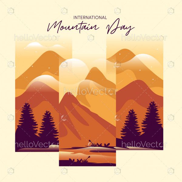 International Mountain Day Background - Vector